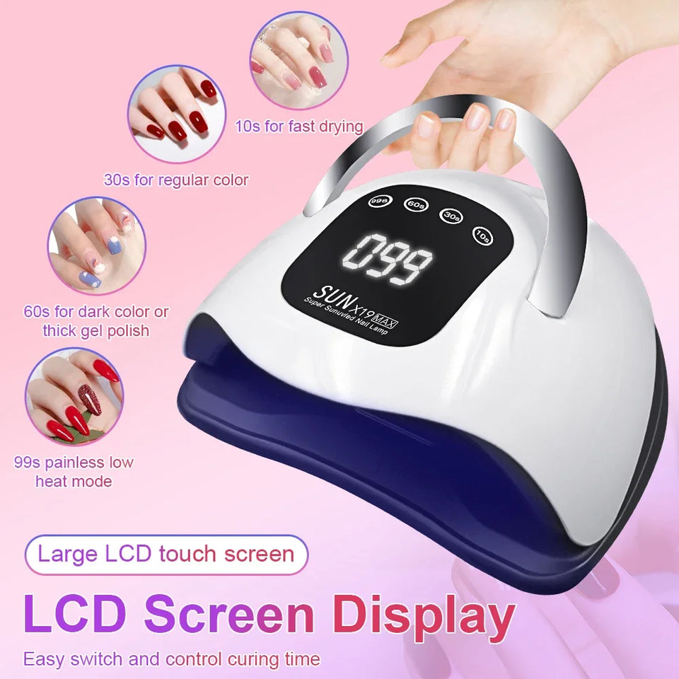 SUN X19 MAX UV LED Nail Drying Lamp 320W Professional UV Nail Dryer Light for Gel Nails 72 Beads Fast Curing Gel Polish Lamp